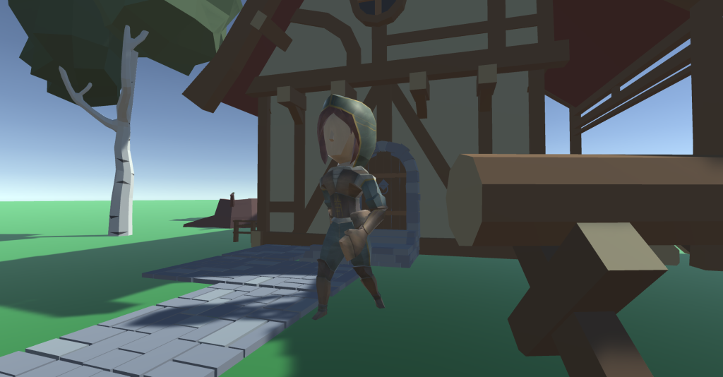 El modelo lowpoly de un PNJ que representa a una exploradora.